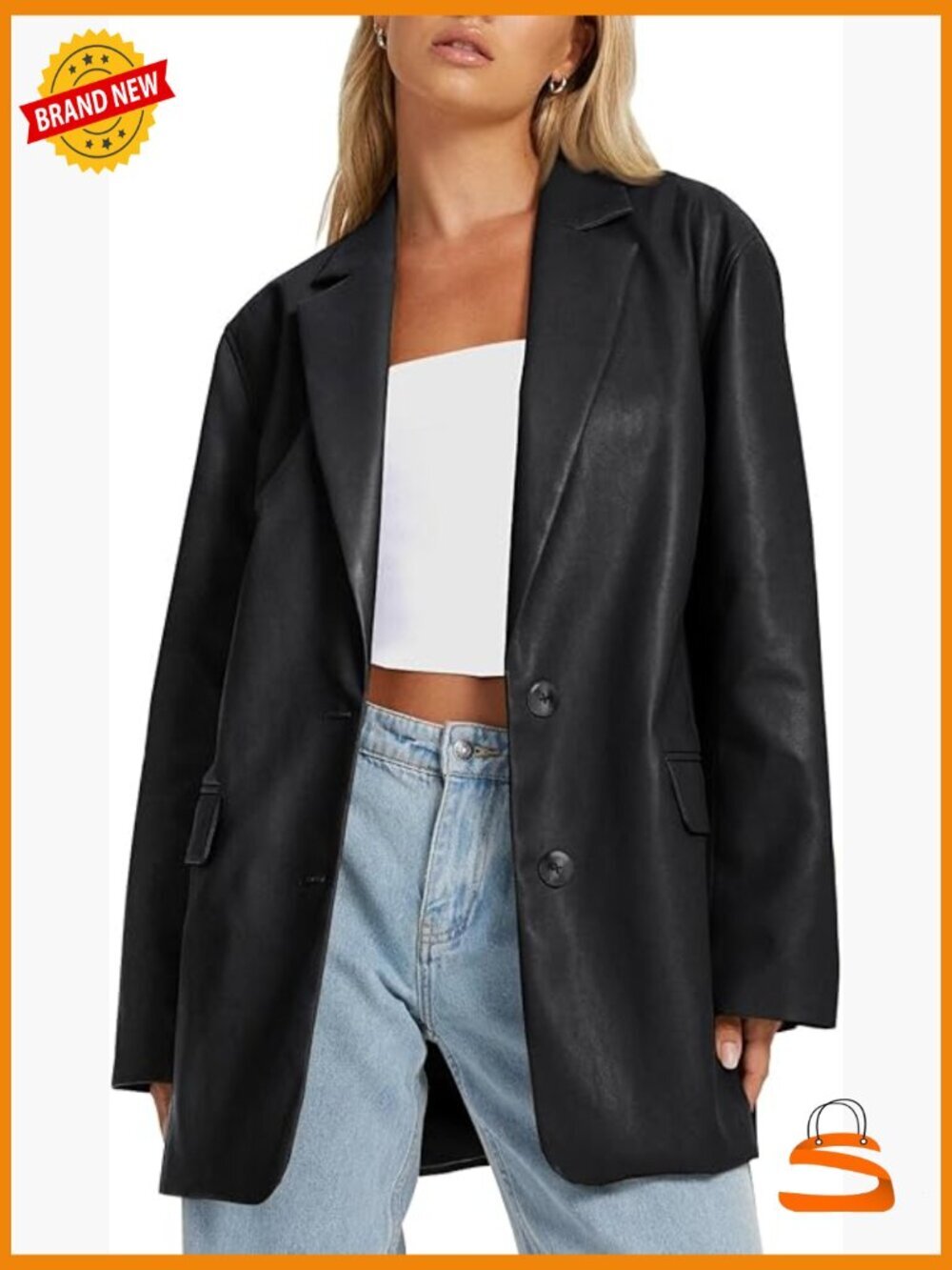 Faux Leather Motorcycle Bomber Jacket Women's Trendy Coat